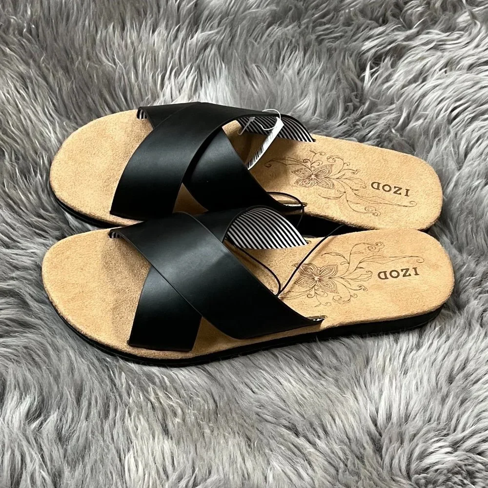 Izod | Women's Alyssa Sandals | Black | Various Sizes - Picture 3 of 4